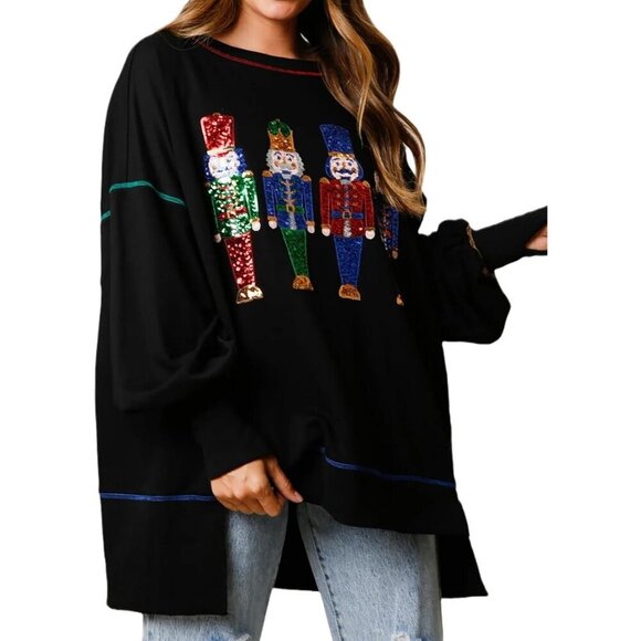 Other - Women's Christmas Sweatshirts Cotton Santa Graphic Long Sleeve Hoodie Pullover